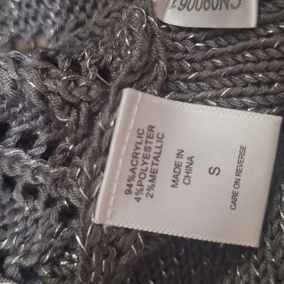 New York & Company Silver Women's Knit Top Size Small - Picture 6 of 6